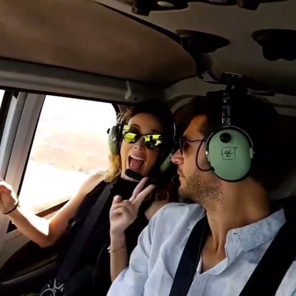 También aprovecharon para conocer los alrededores del lugar en un tour por helicóptero.