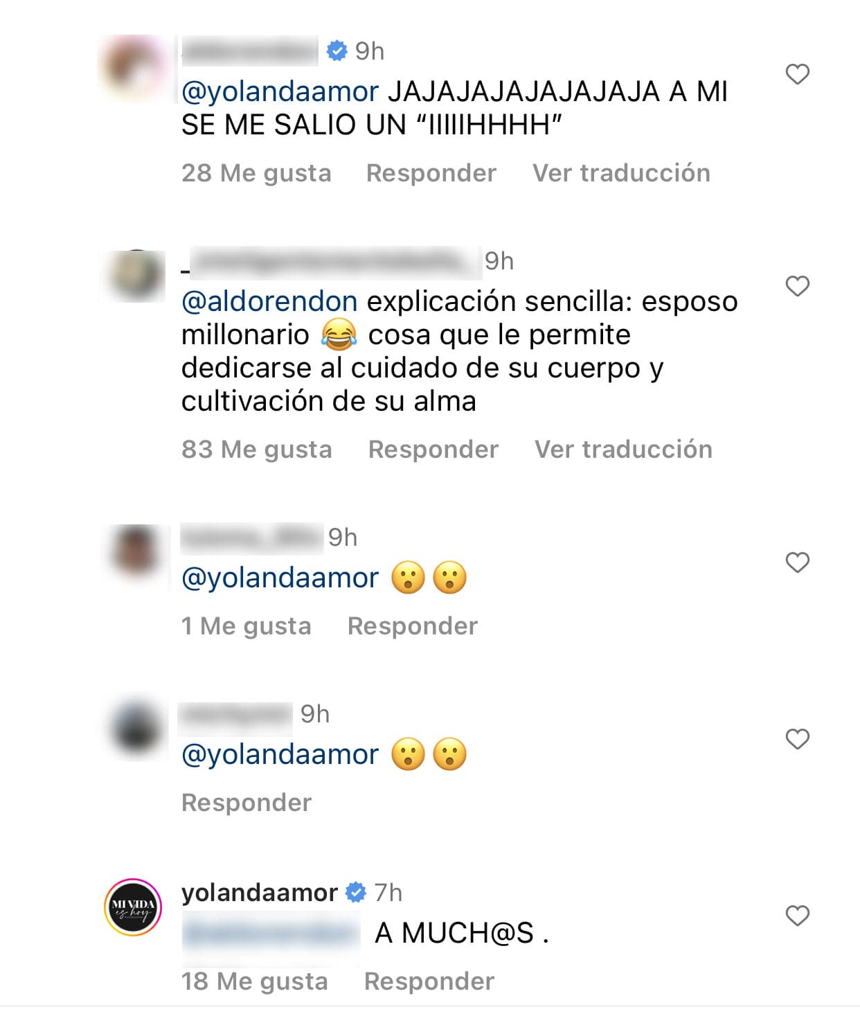 <b>"A much@s"</b>, contestó Yolanda Andrade. 
<br>