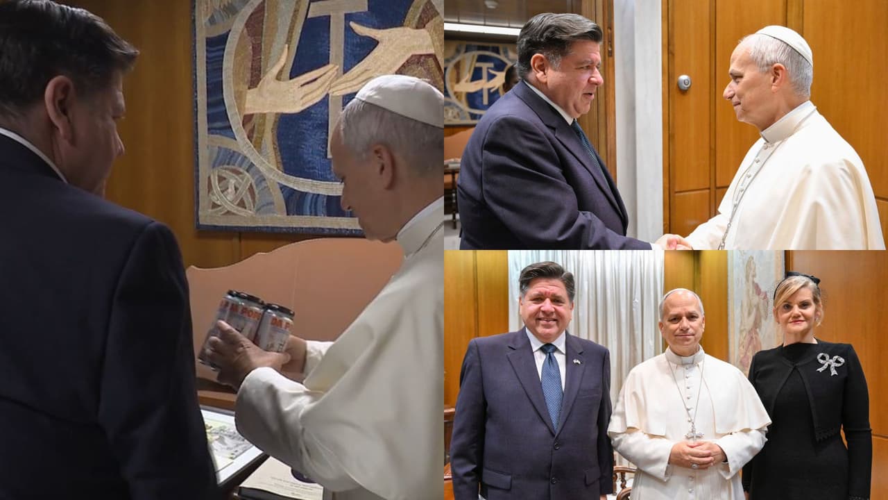 El papa León XXIV recibe cerveza artesanal de Chicago como regalo del gobernador Pritzker