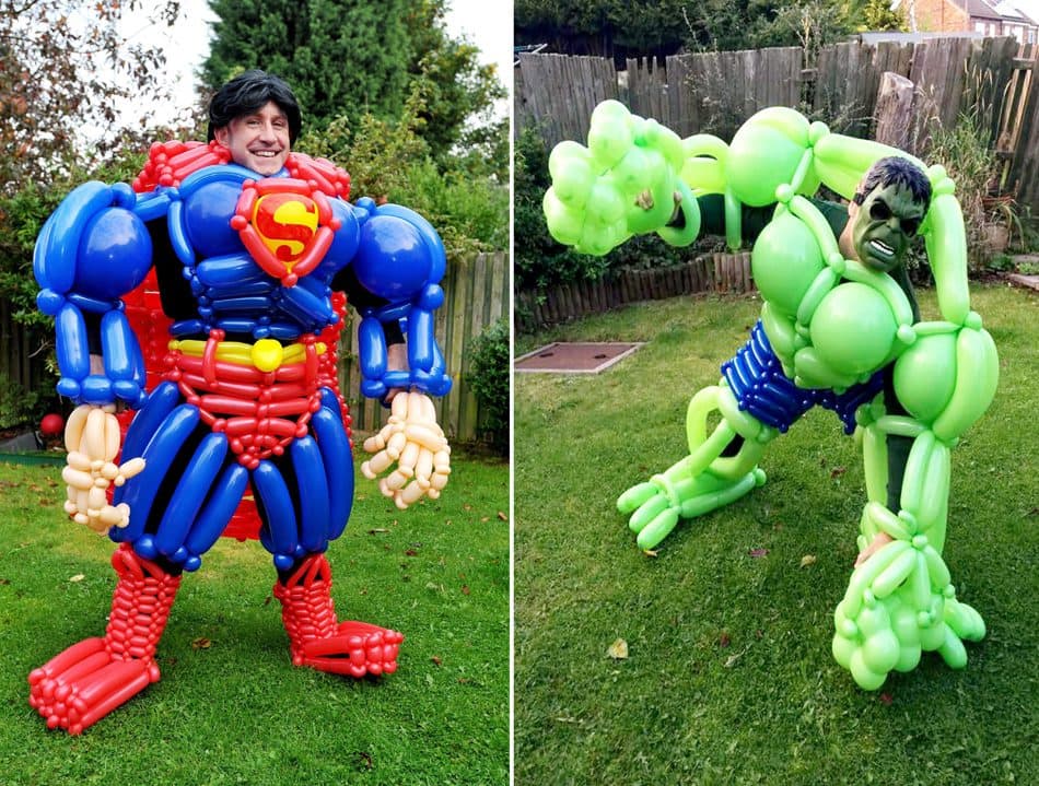 ¡Abracadabra! Llegaron los superhéroes inflables.
