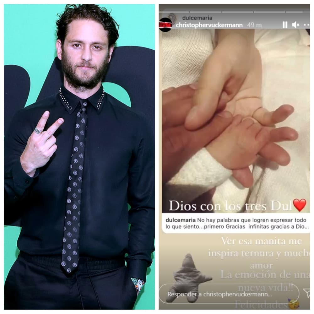 Christopher Uckermann no tardó en felicitar a su excompañera: "Ver esa manita me inspira ternura y mucho amor. ¡La emoción de una nueva vida! ¡Felicidades!".