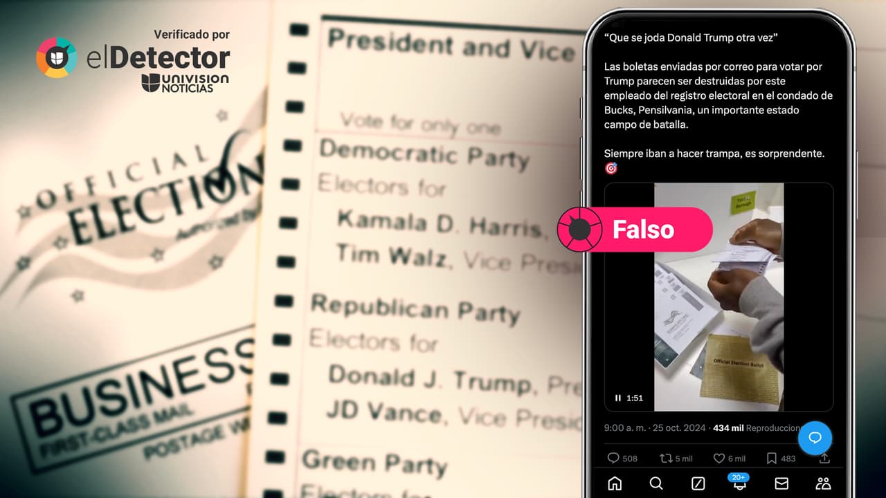 Es falso que ese video muestre la destrucción de boletas electorales a favor de Trump
