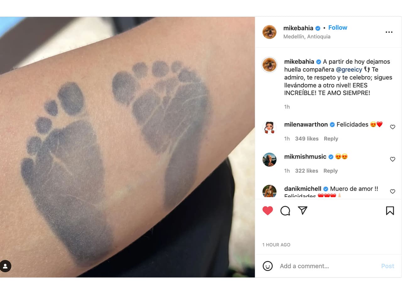 En su cuenta de Instagram, el cantante compartió las huellas de su primer hij@, quien nació en la ciudad de Medellín, Colombia, donde están viviendo desde hace un tiempo.