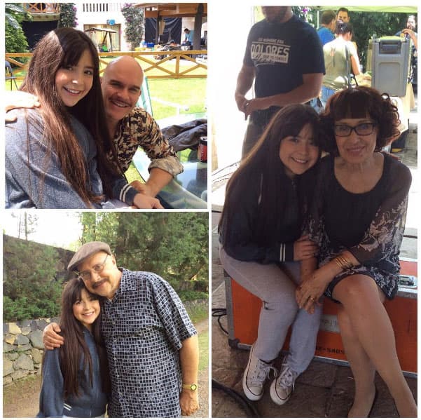 Parte del elenco en las grabaciones de las escenas.