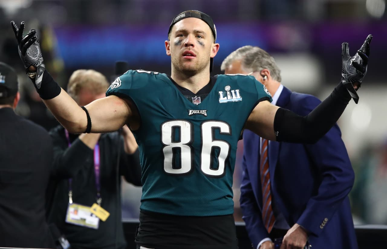Zach Ertz tuvo un partidazo con una anotación clave. Ahora es momento de festejar.