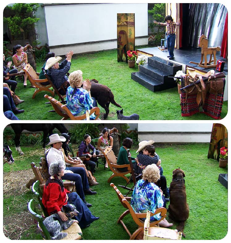 ¿Qué haces Jacinto? ¡Ahhh! Presentarás un número musical decidado a tu abuelo.