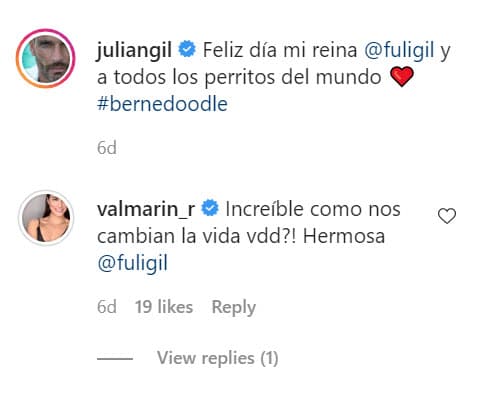 Las sospechas se incrementaron cuando ambos se intercambiaban mensajes a través de Instagram, como este de hace 6 días. 
<br>