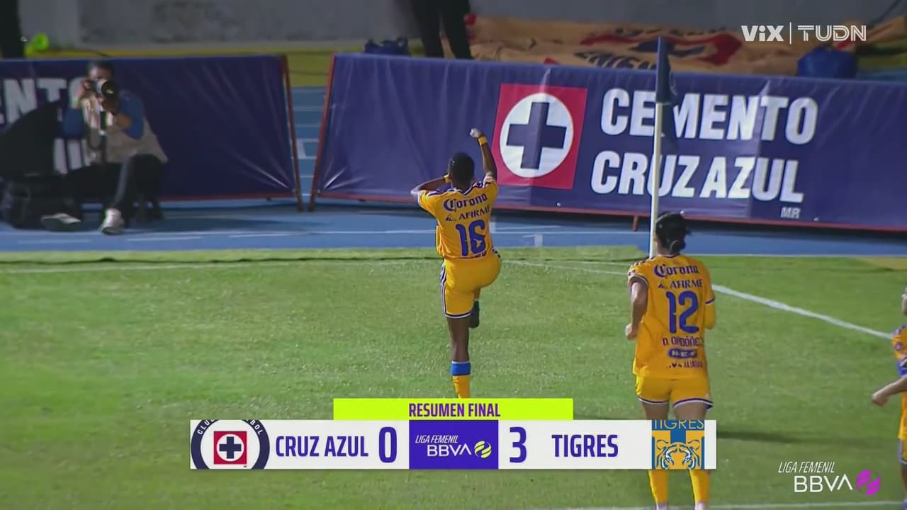 Tigres sigue con paso perfecto en la Liga Femenil al doblegar a Cruz Azul