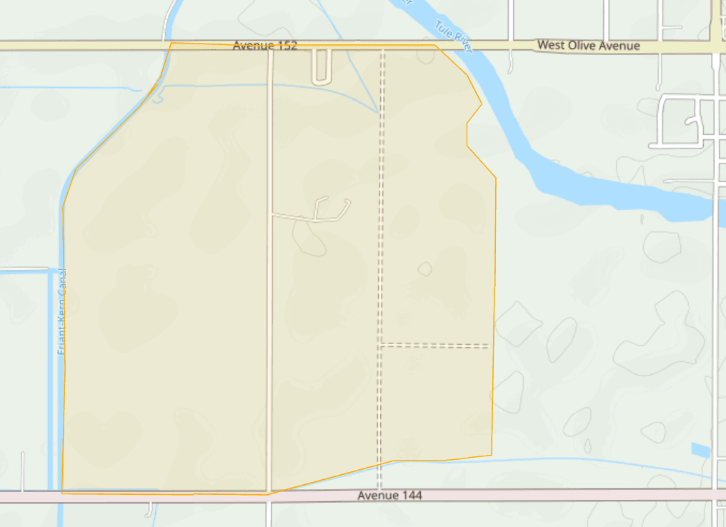 Esta es la zona afectada en Tulare sur.