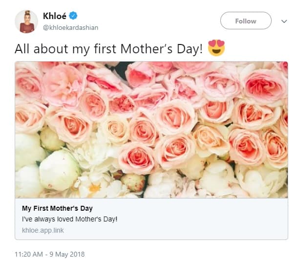Además, este será el primer año que Khloé celebra el Día de la Madre y así lo hizo saber en su blog personal.
