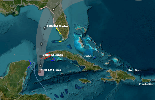 La tormenta tropical Idalia amenaza la península de Yucatán y el oeste de Cuba antes de llegar como huracán a Florida 