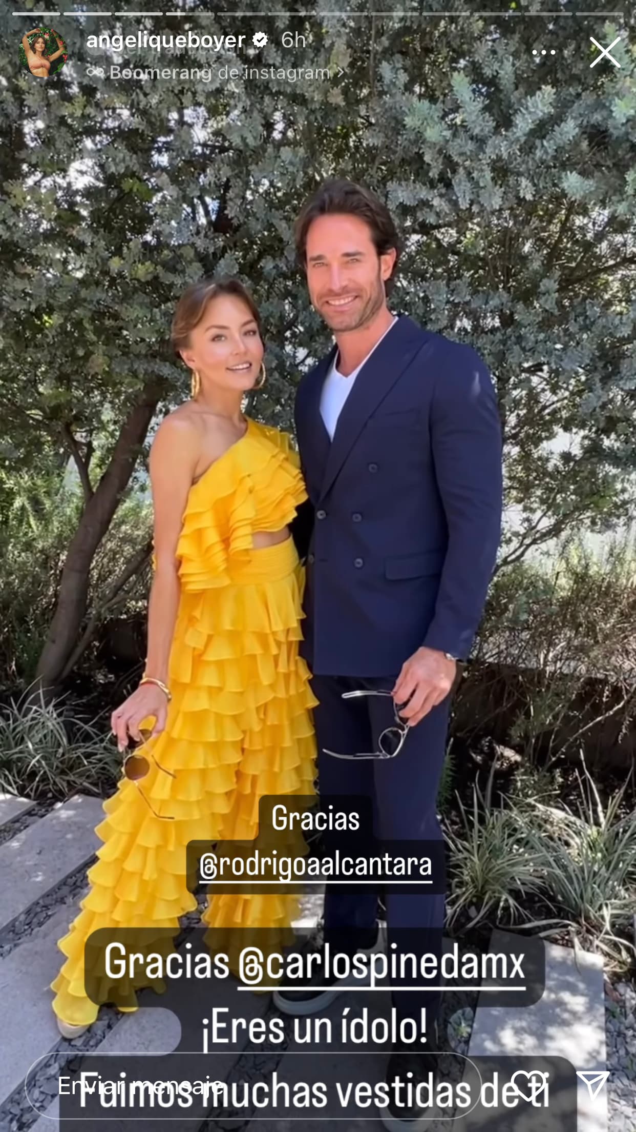 La protagonista de 
<b><a href="https://vix.com/es/detail/series-2239?utm_medium=internal_referral&utm_source=univision&utm_campaign=breaking_news&utm_content=ed_entertainment&utm_term=slideshow" target="_blank">Imperio de Mentiras, que puedes ver a través de ViX+</a>, </b>fue acompañada de su novio Sebastián Rulli. 
<br>