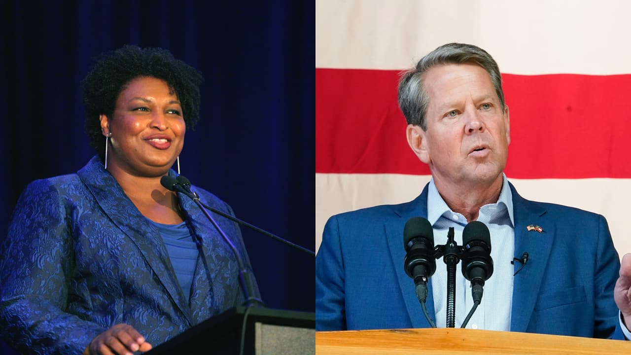 Stacey Abrams y Brian Kemp.