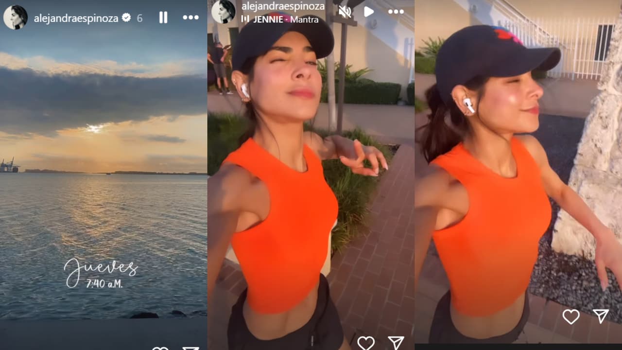 Alejandra Espinoza decidió salir a correr a las calles de Miami antes de prepararse como una de las presentadoras de esta noche.