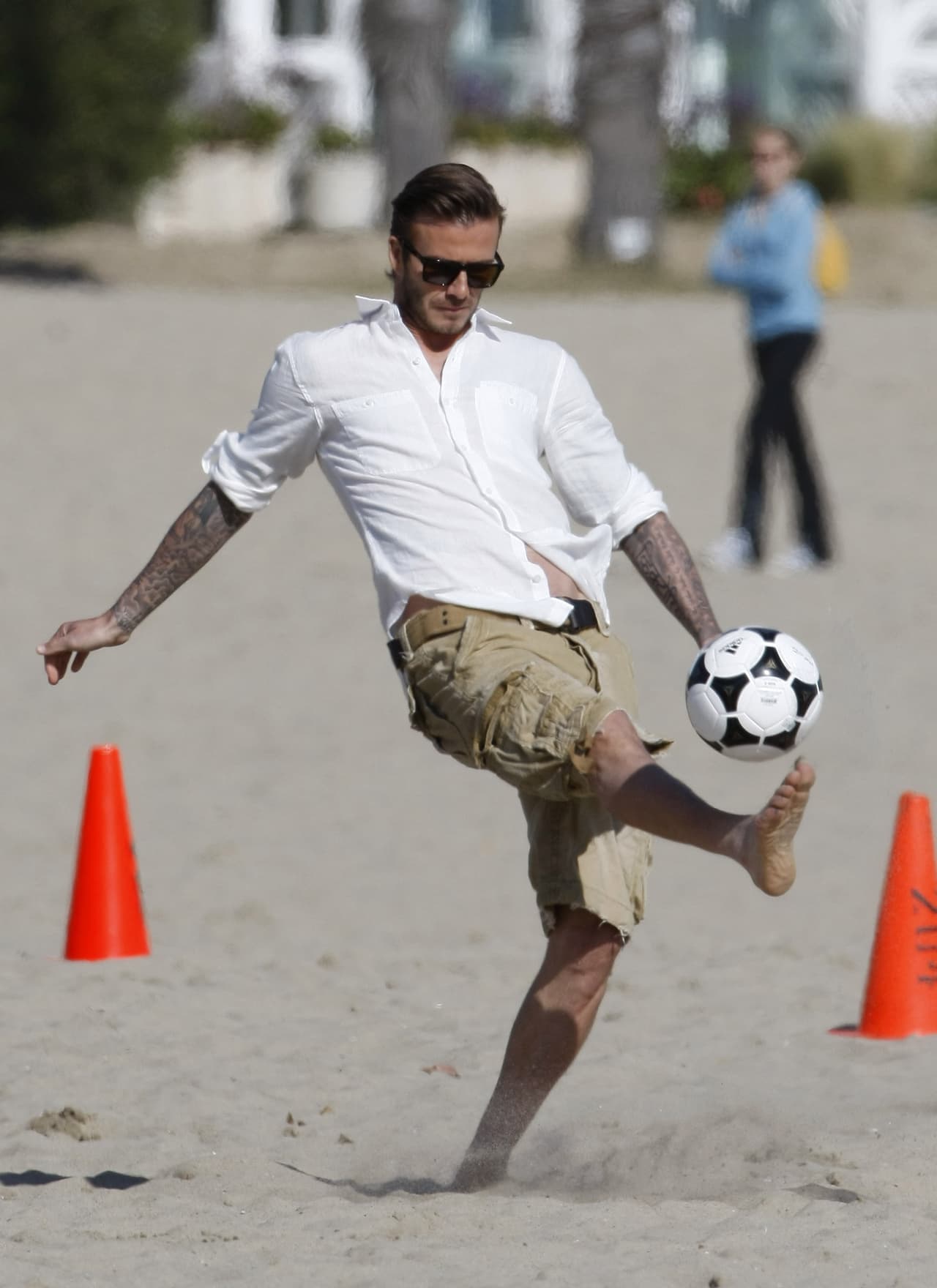 David Beckham. Este guapísimo ex futbolista no ha perdido la figura ni un solo instante en toda su carrera dentro y fuera de la cancha.