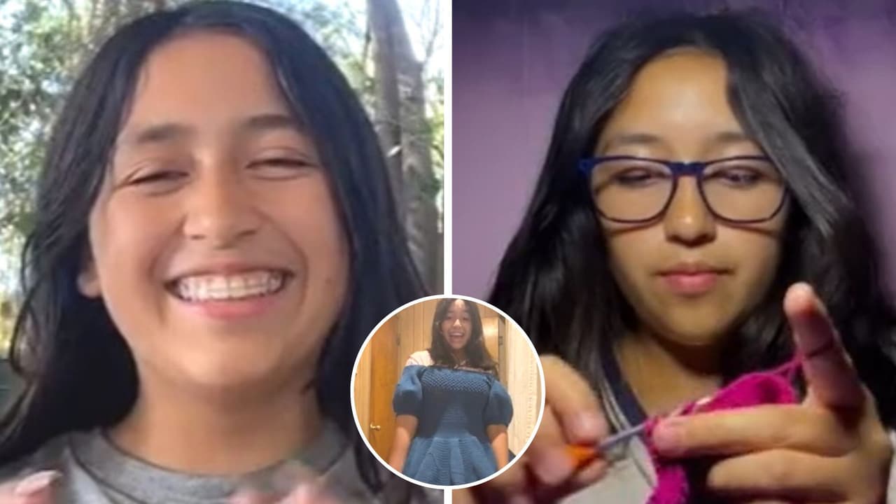 Quinceañera teje su propio vestido para su fiesta y el resultado maravilló a TikTok: así luce