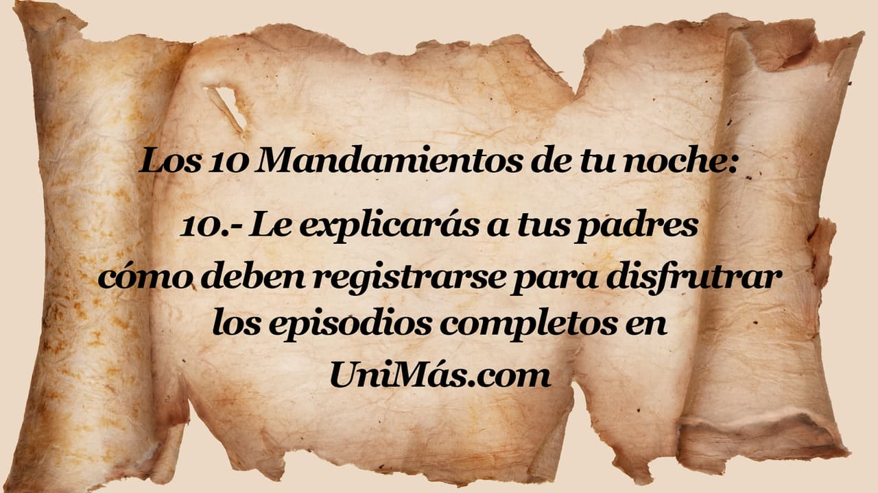 Repasa las tareas que cada amante de 'Los 10 Mandamientos' debe practicar cada noche.