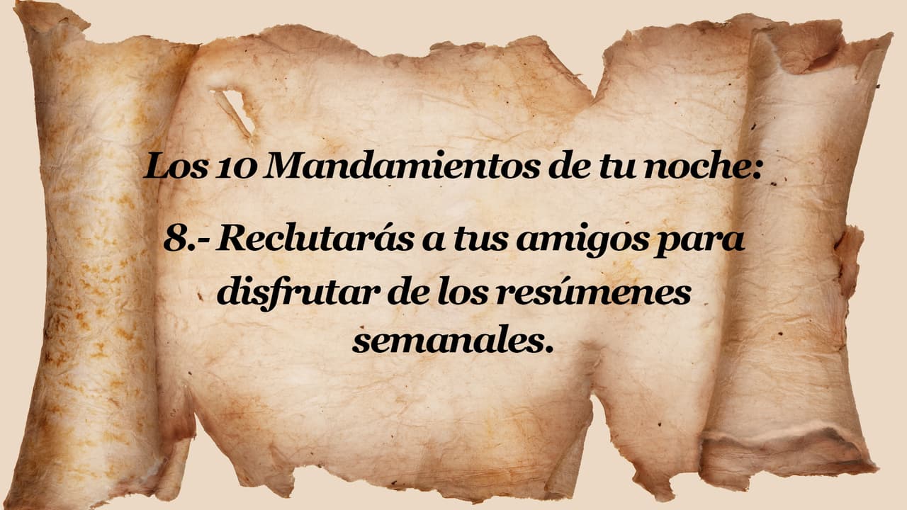 Repasa las tareas que cada amante de 'Los 10 Mandamientos' debe practicar cada noche.