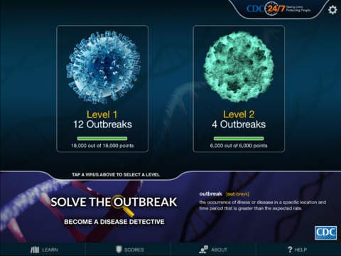 Solve the Outbreak. Edad 14+. Analiza el caso, junta información y detecta enfermedades. La perfecta combinación entre ciencia y misterio.