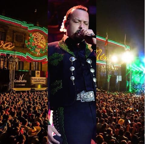 Otras celebridades, principalmente del género regional mexicano, conmemoraron esta fecha trabajando. Como fue el caso de Pepe Aguilar, quien publicó esta imagen y agregó: "Algo de anoche en Saltillo, Coahuila, celebrando un anivesario más de nuestra Independencia. ¡Viva México! ¡Puro México".