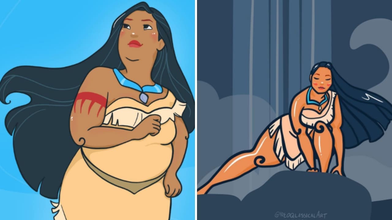 Princesas Disney si fueran 'plus size' o talla grande: ilustraciones de Crystal Water (Neoqlassical Art)