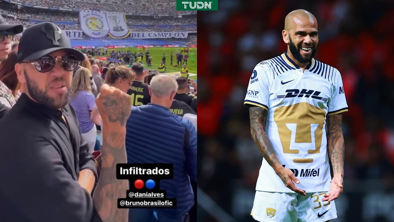 Dani Alves acude como 'infiltrado' al Bernabéu para apoyar al Barcelona