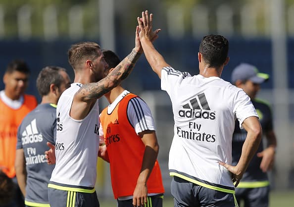 Cristiano Ronaldo y Sergio Ramos regresan al entrenamiento del Real Madrid 