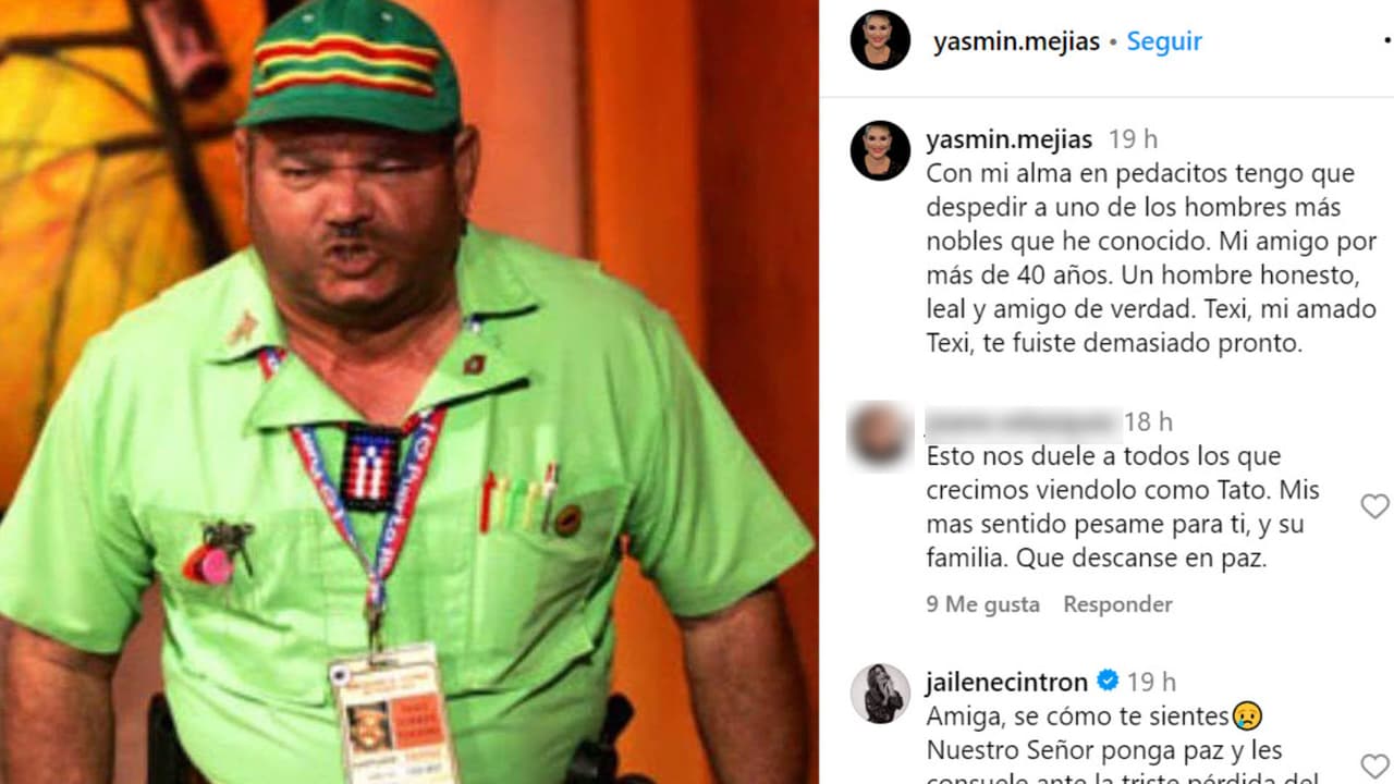 La actriz Yasmín Mejías así confirmó la muerte de su amigo y colega Pedro Juan Texidor.