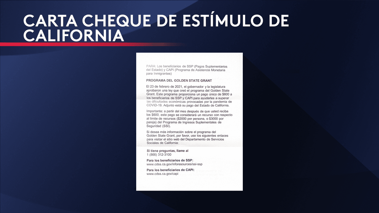 Viene una carta explicando el pago