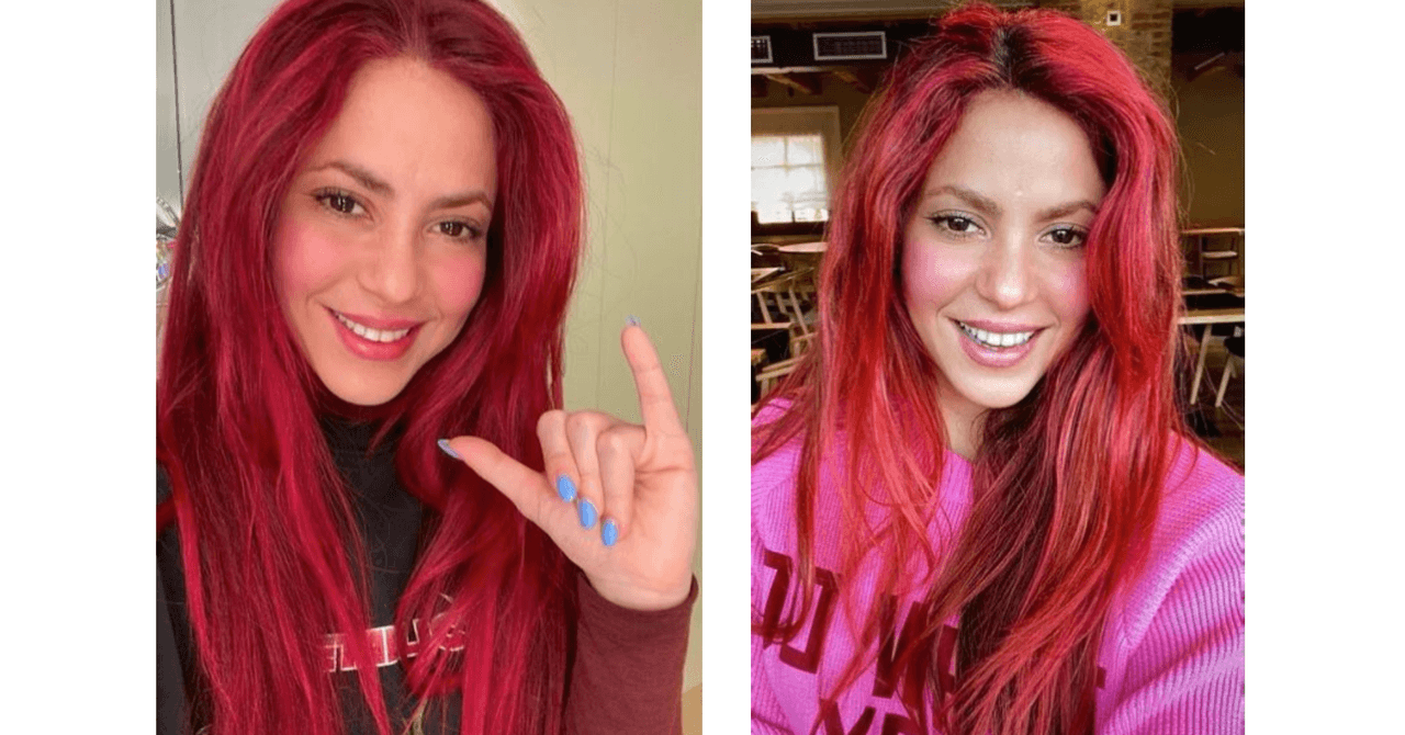 Shakira con el cabello rosa