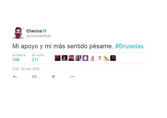Con un sentido pésame, Chenoa mostró su dolor por lo ocurrido.