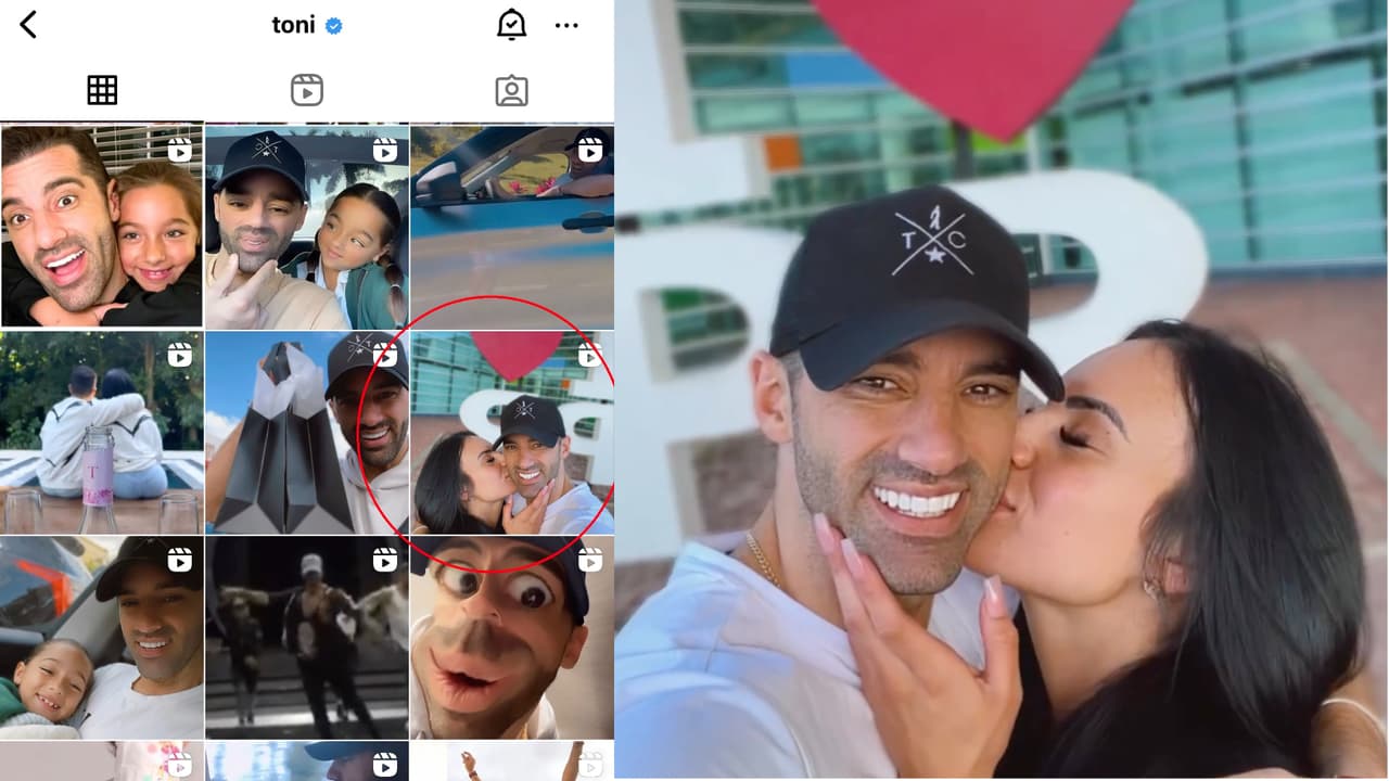 Toni Costa conservaba fotos y videos en Instagram con su novia pese a que ella eliminó todo rastro en Instagram.