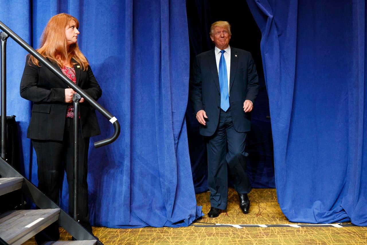 El candidato republicano en un evento este lunes en Green Bay, Wisconsin