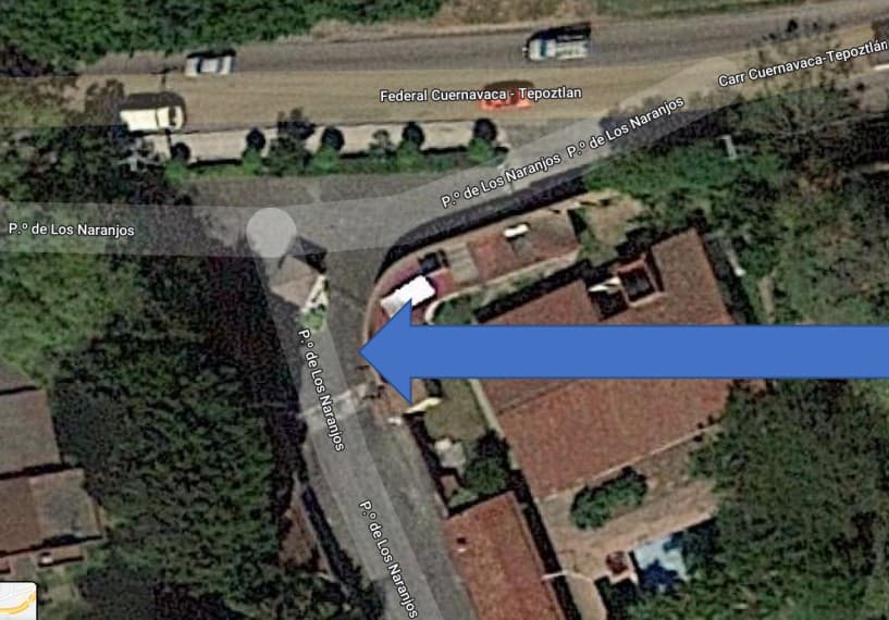 Esta imagen de Google Maps fue usada para indicar el punto exacto en que Cañedo Zavaleta los vio.