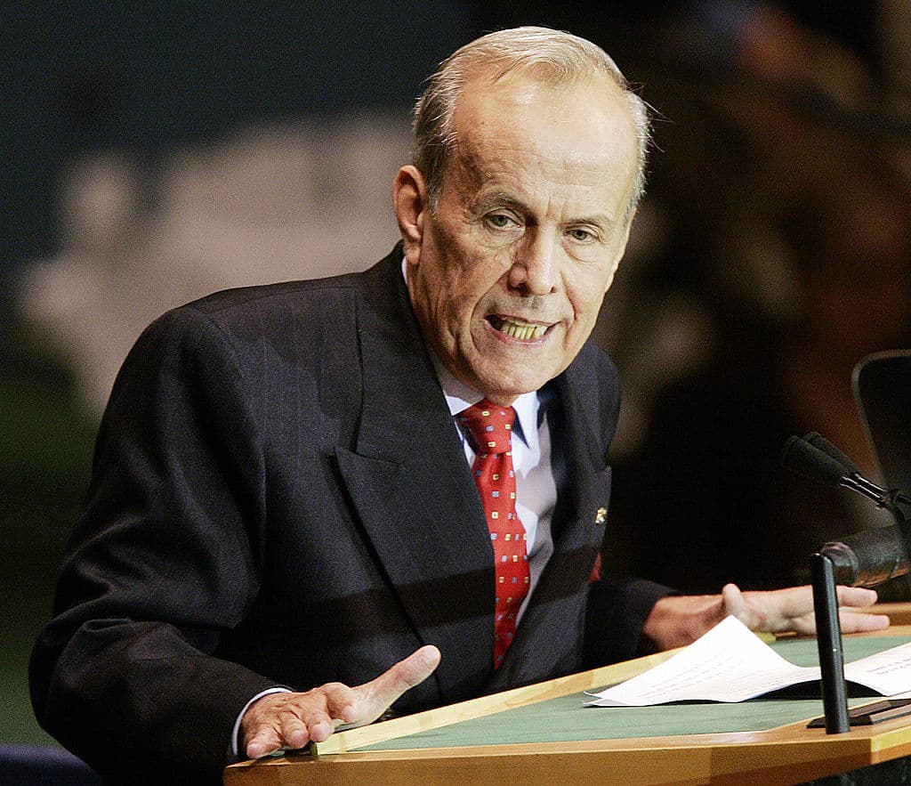 Ricardo Alarcón de Quesada, entonces presidente de la Asamblea Nacional, durante una cumbre de Naciones Unidas en 2005.