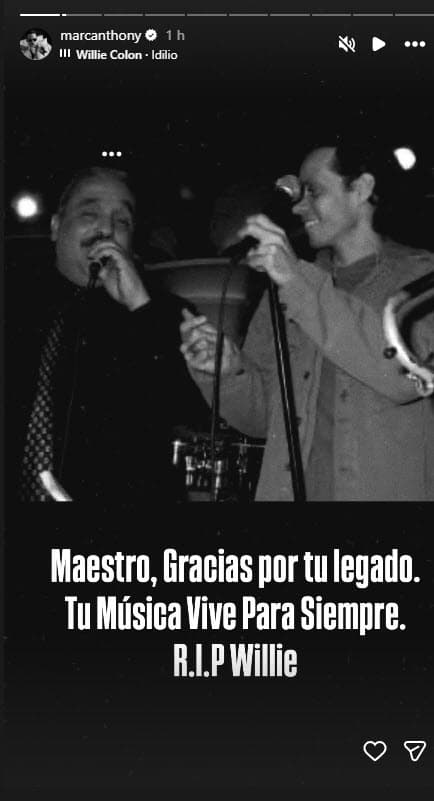 Marc Anthony se despide de Willie Colón.