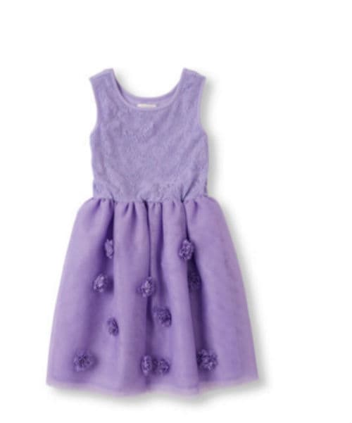 Girls Sleeveless 3D Flower Dress (talles 4 al 14), 13.98 dólares en The Children's Place