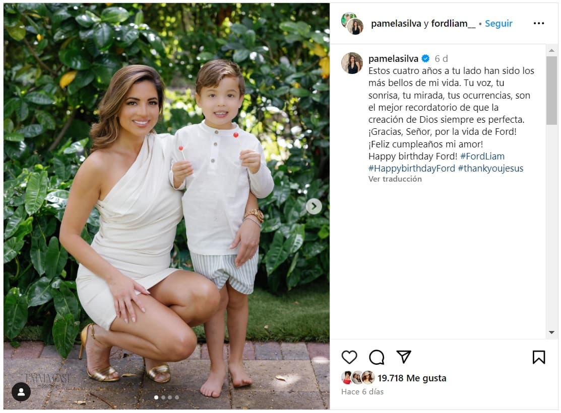 Pamela Silva dedicó un mensaje a su hijo Ford.