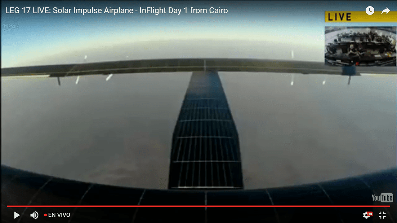 Avión solar despega desde Egipto en el inicio del fin de su vuelta al mundo sin combustible
