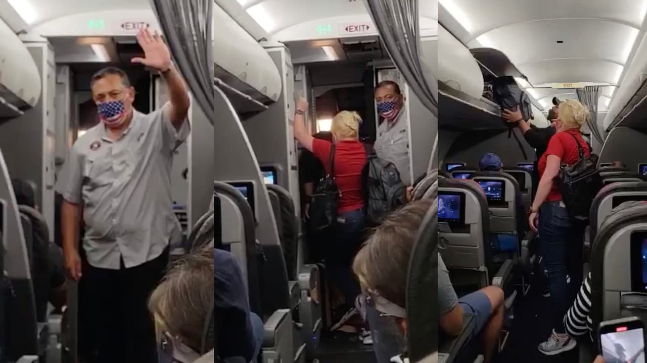 Los sacan de un avión con destino a Houston por no usar mascarillas