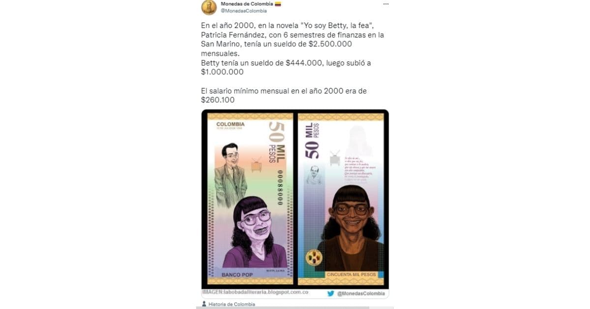 datos que publicó la cuenta de Twitter Moneda de Colombia