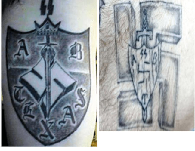 8. También en la categoría 2, la 
<b>Aryan Brotherhood de Texas</b> (ABT) fue creada por reos como una organizacion supremacista blanca. El grupo es considerado racista, pero hace negocios con personas de otras etnias o razas si sus líderes creen que eso beneficia sus finanzas. La ABT ha sido vinculada al tráfico de metafetaminas y otros crímenes.