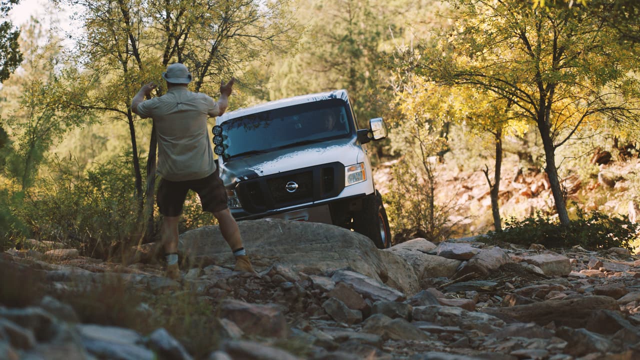 The Nissan NV Cargo X project vehicle, arguably the most extreme version of Nissan Commercial Vehicles’ flagship NV Cargo van ever created, was built in partnership with legendary off-road builder Ian Johnson. The NV Cargo X stands over seven-and-a-half feet tall on 37-inch tires and is powered by a Cummins® 5.0L V8 Turbo Diesel transplanted from a Nissan TITAN XD full-size pickup.