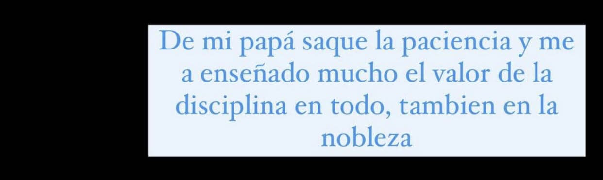 Sobre su papá, convertido hoy en 
<b><a href="https://www.univision.com/famosos/son-de-a-de-veras-asi-respondio-arturo-carmona-cuando-pusieron-en-duda-que-sus-pompas-son-reales-video" target="_blank">uno de los galanes más queridos de la televisión</a></b> y las telenovelas, sacó "la paciencia" y que le enseñó "mucho el valor de la disciplina". 
<br>