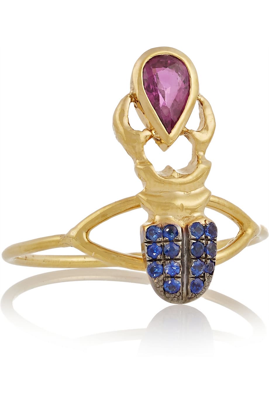 Para ella: Anillo Khepri en oro dorado de 18 quilates y piedras preciosas, Daniela Villegas.