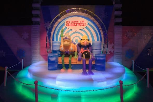 La esponja favorita de los niños ya está en Ice Land, una exhibición de esculturas heladas que promete congelarte hasta el 4 de enero.