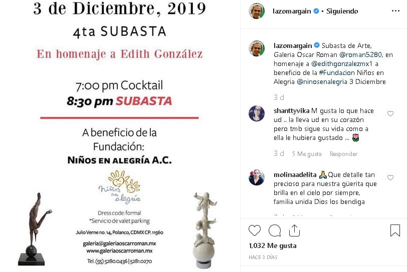 El pasado fin de semana, el propio Lazo se encargó de promover la subasta a través de su 
<b><a href="https://www.instagram.com/p/B5fqMjjHmzM/" target="_blank">cuenta de Instagram.</a></b>