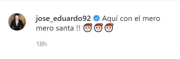 José Eduardo, con su buen humor, festejó estar "con el mero mero Santa Claus".