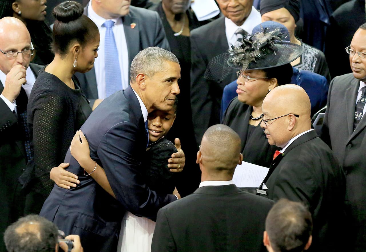 El 26 de junio de 2015, Barack Obama estuvo presente en la Iglesia Episcopal Metodista Emanuel, apoyando a los familiares de las víctimas de esta tragedia.