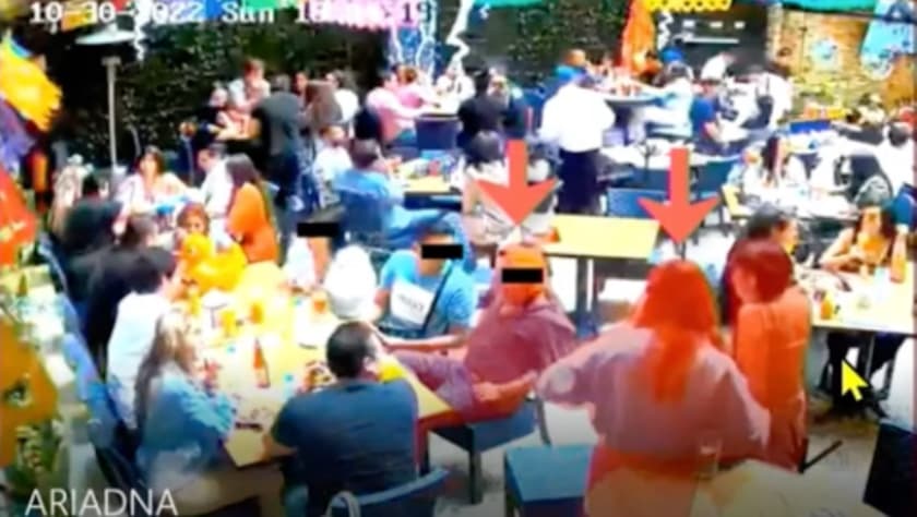 Una de las imágenes presentadas por la jefa de gobierno (alcaldesa) de la Ciudad de México, en la que se aprecia a Rautel "N", al centro a la izquierda, Vanessa "N" y Ariadna López, quien fue hallada muerta el 31 de octubre en el estado de Morelos, colindante con la capital de México.